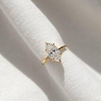 Marquise Lab Diamond Solitaire Engagement Ring