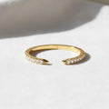 Real Lab Diamond Open Cuff Wedding Ring Thin Open Gap Stacking Ring Minimalist Custom Open Gap Band Ring for Her Womens Cuff Stackable Band