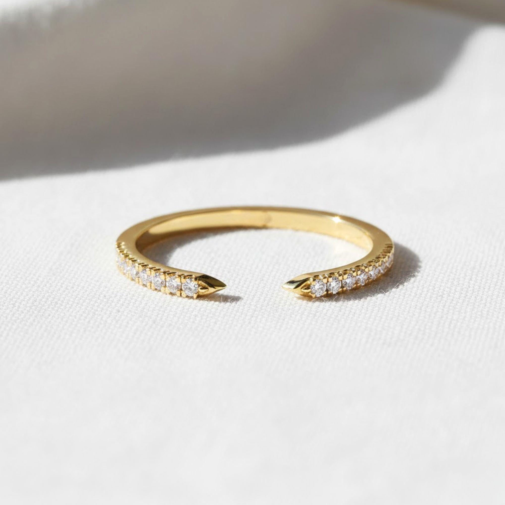 Open Gap Lab Diamond Wedding Band