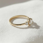 Dainty Round Lab Grown Diamond Promise Ring, Diamond Set in Claw Prongs, Diamond Engagement Ring for Women, Ring in Yellow, White, Rose Gold