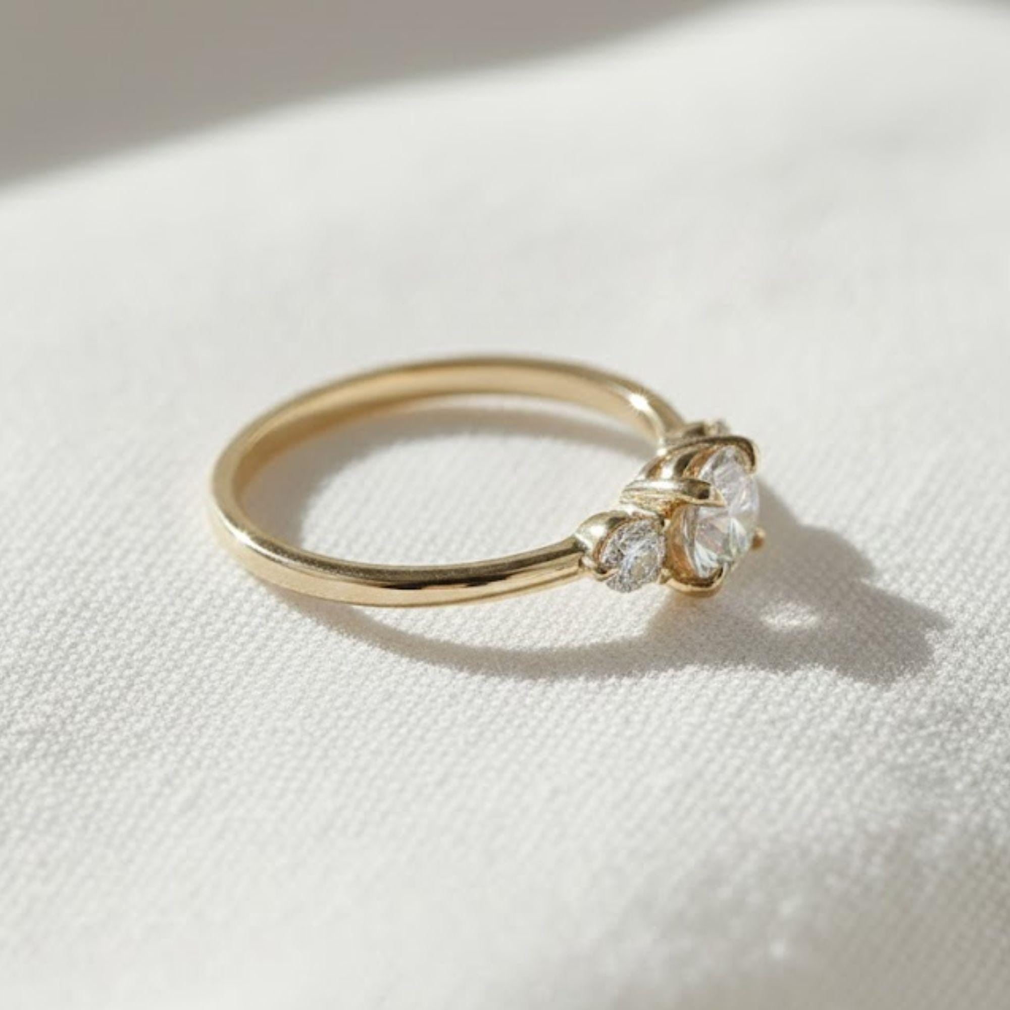 Dainty Round Lab Diamond Prong Set Promise Ring