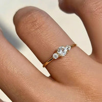 Dainty Round Lab Diamond Prong Set Promise Ring