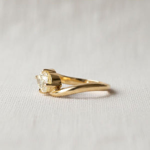 Yellow Pear Lab Diamond Pinky Ring, IGI Certified