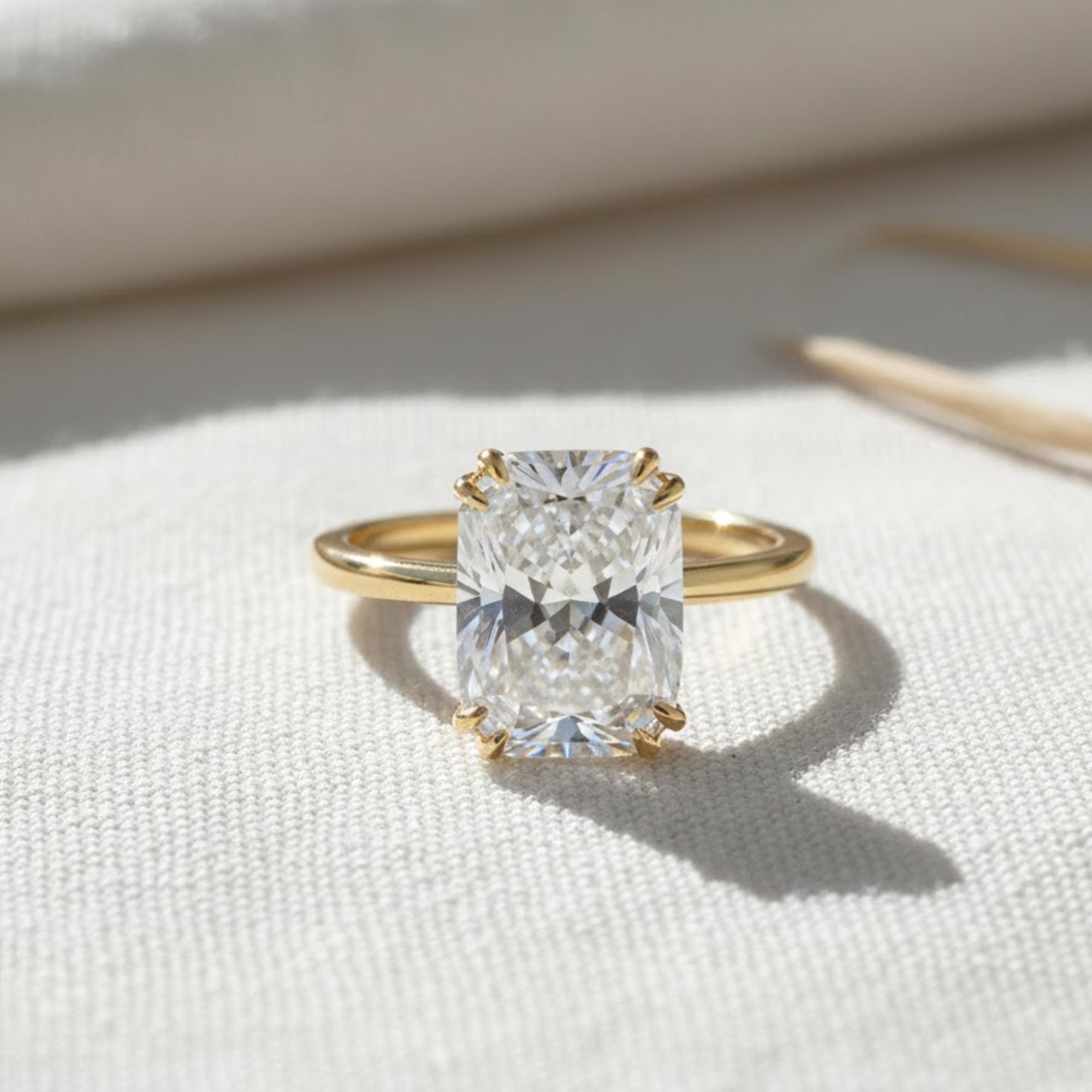 Cushion Cut Lab Diamond Engagement Ring, IGI Certified