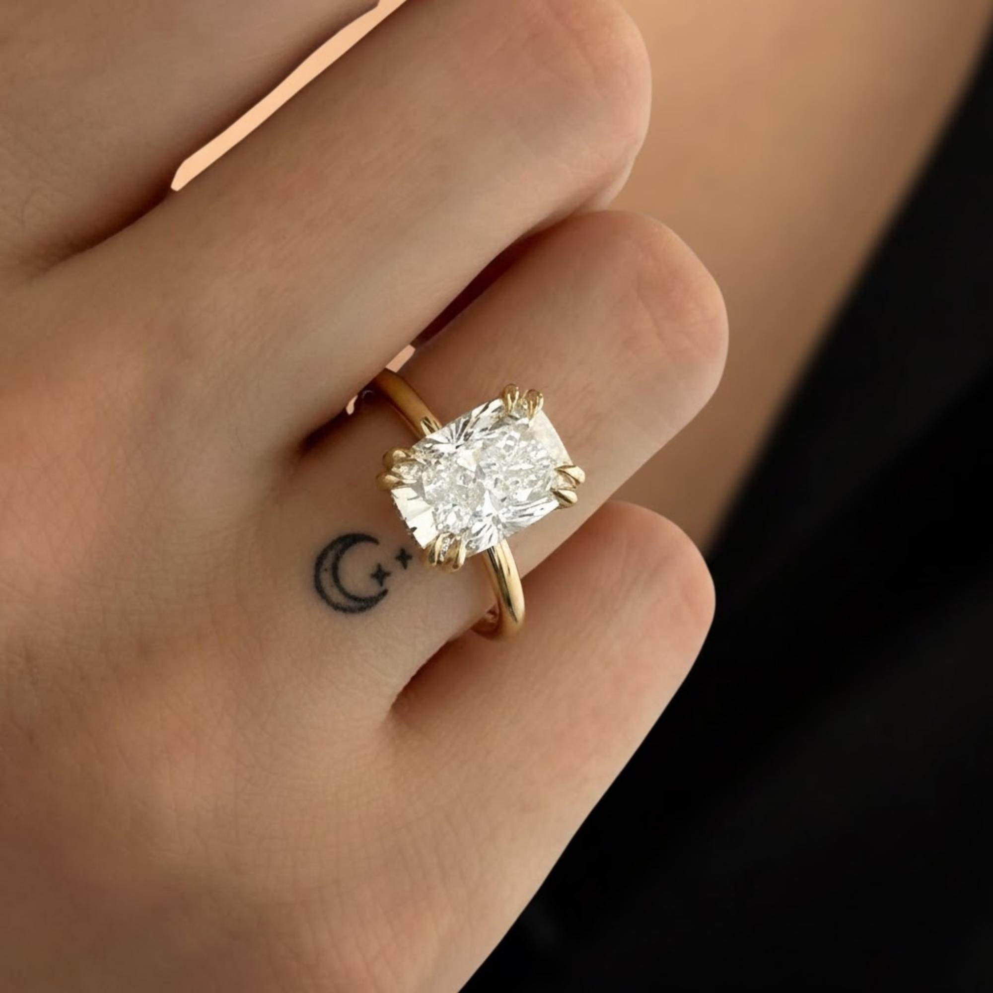 Cushion Cut Lab Diamond Engagement Ring, IGI Certified