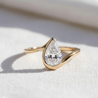 Pear Cut Lab Diamond Engagement Ring, IGI Certified