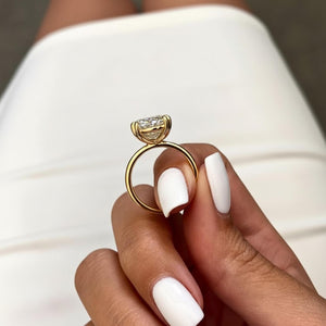 14K Gold Oval Lab Diamond Engagement Ring