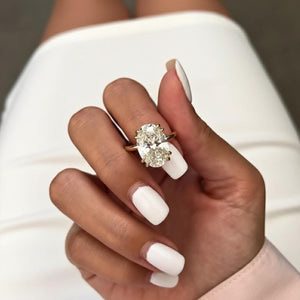 14K Gold Oval Lab Diamond Engagement Ring