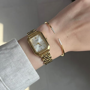 Gold Diamond Open Bangle Bracelet Round Cut Bracelet