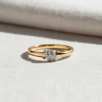 14K Gold Twisted Wedding Band: Diamond Lab Grown Diamond Sterling Silver Ring