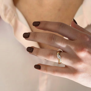 0.50 Ct Marquise Lab Diamond East West Solitaire Ring