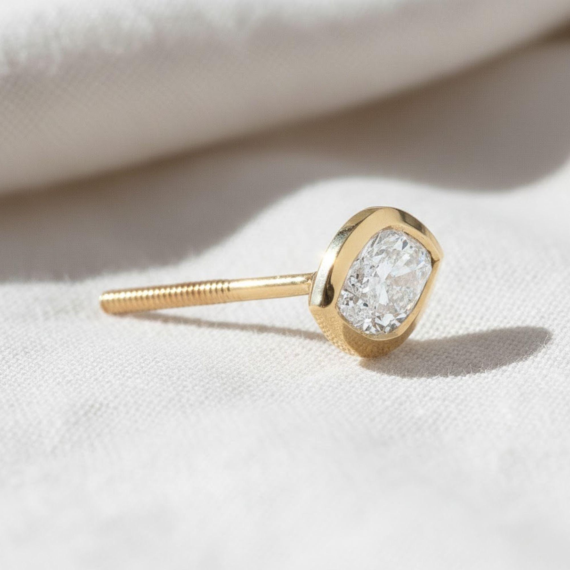14K Solid Gold Marquise Lab Grown Diamond Stud Earring (0.50ct)
