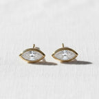 14K Solid Gold Marquise Lab Grown Diamond Stud Earring (0.50ct)