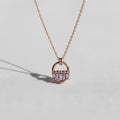 Baguette Cut Sapphire Necklace, September Birthstone, 14K Solid Gold Gemstone Necklace, Minimalist Sapphire Charm, Birthstone Necklace