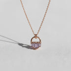Baguette Cut Sapphire Necklace, September Birthstone, 14K Solid Gold Gemstone Necklace, Minimalist Sapphire Charm, Birthstone Necklace