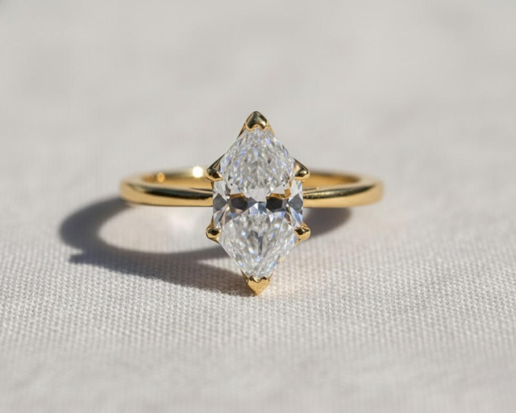 Dutch Marquise Engagement ring  Travel ring Unique Gold Promise ring Wedding ring Lab Grown diamond ring Solitaire diamond ring Gift for her