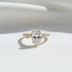 Marquise Lab Grown Diamond Engagement Ring Lab Diamond Solitaire Ring Anniversary Ring Gift Simple Marquise Diamond Ring for Proposal
