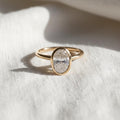 2 CT Oval Bezel Lab Grown Diamond Ring , Oval Lab Diamond Engagement Ring , Bezel Setting Engagement Ring , Vintage Inspired Diamond Ring