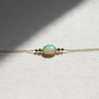 Diamond Single Bezel Bracelet, Simple Diamond Bracelet, Solitaire Diamond Bracelet, Opal Diamond Bracelet, 14k Rose, White, Yellow