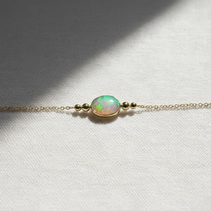 Minimalist Opal Bracelet with Diamond Accents Bracelet