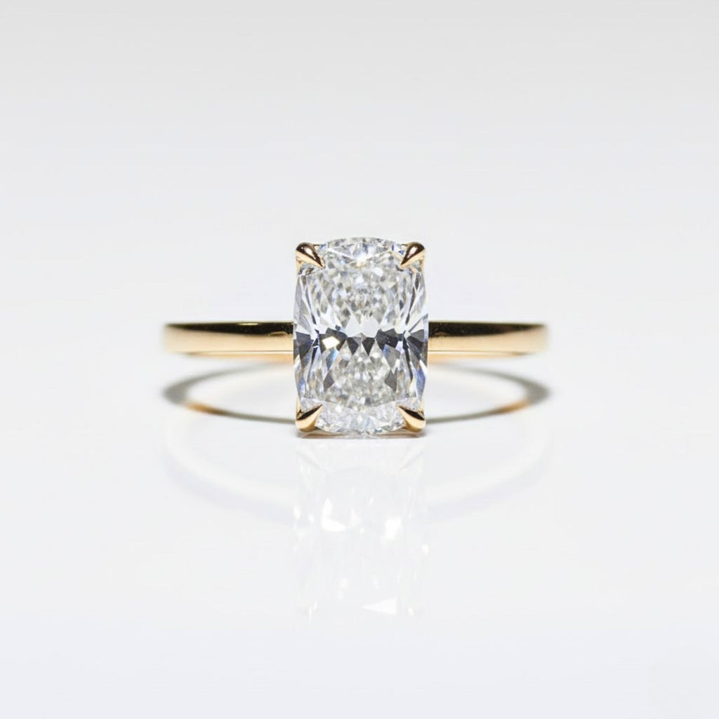 1, 2 or 3ct Elongated Cushion Cut Solitaire Engagement Ring / Cushion Solitaire Wedding Ring / Elongated Cushion Diamond Ring/ Gift Rings