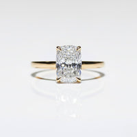 Elongated Cushion Cut Solitaire Engagement Ring