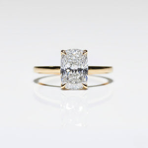Elongated Cushion Cut Solitaire Engagement Ring