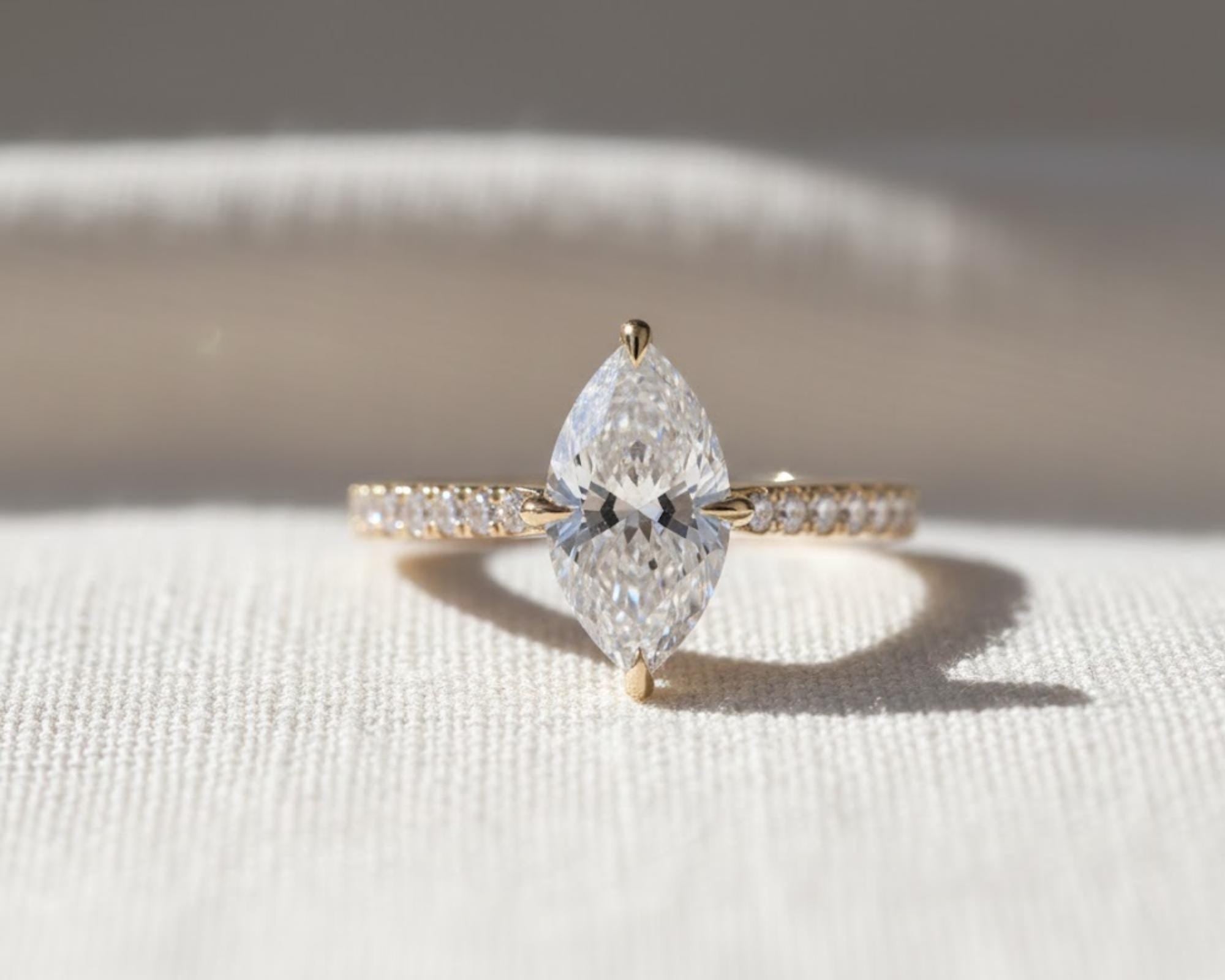 Marquise Solitaire Diamond Ring for Women
