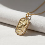 Zodiac Pendant Necklace 14K Gold Lab Grown Diamond  | Astrology Necklace | Zodiac Sign Necklace | Horoscope Charm Necklace with Diamond