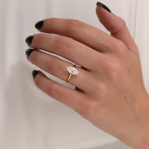 1.5 Ct Marquise Lab Diamond Ring, 14K Yellow Gold