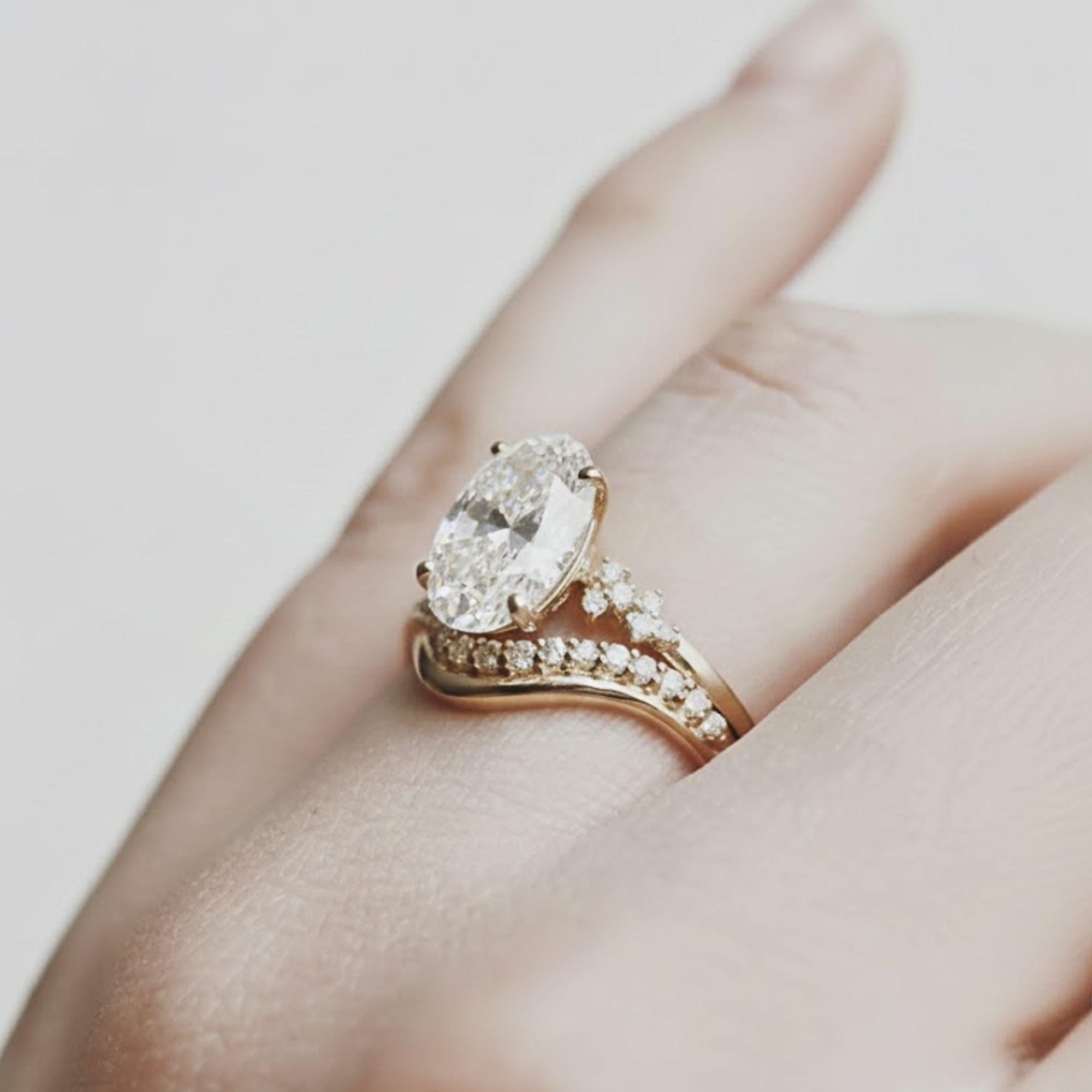 0.21 Carat Lab Grown Diamond Wedding Band, 14k Gold Anniversary Ring