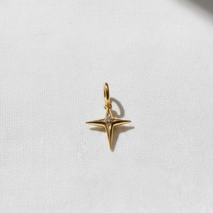 Solid Gold Diamond North Star Pendant Necklace