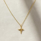 Solid Gold Diamond North Star Pendant Necklace (10K, 14K, 18K)
