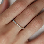 Custom Gemstone Eternity Band • Stackable Gold Birthstone Ring • Dainty Ring for Everyday Wear • Couples Jewelry • Anniversary Gift