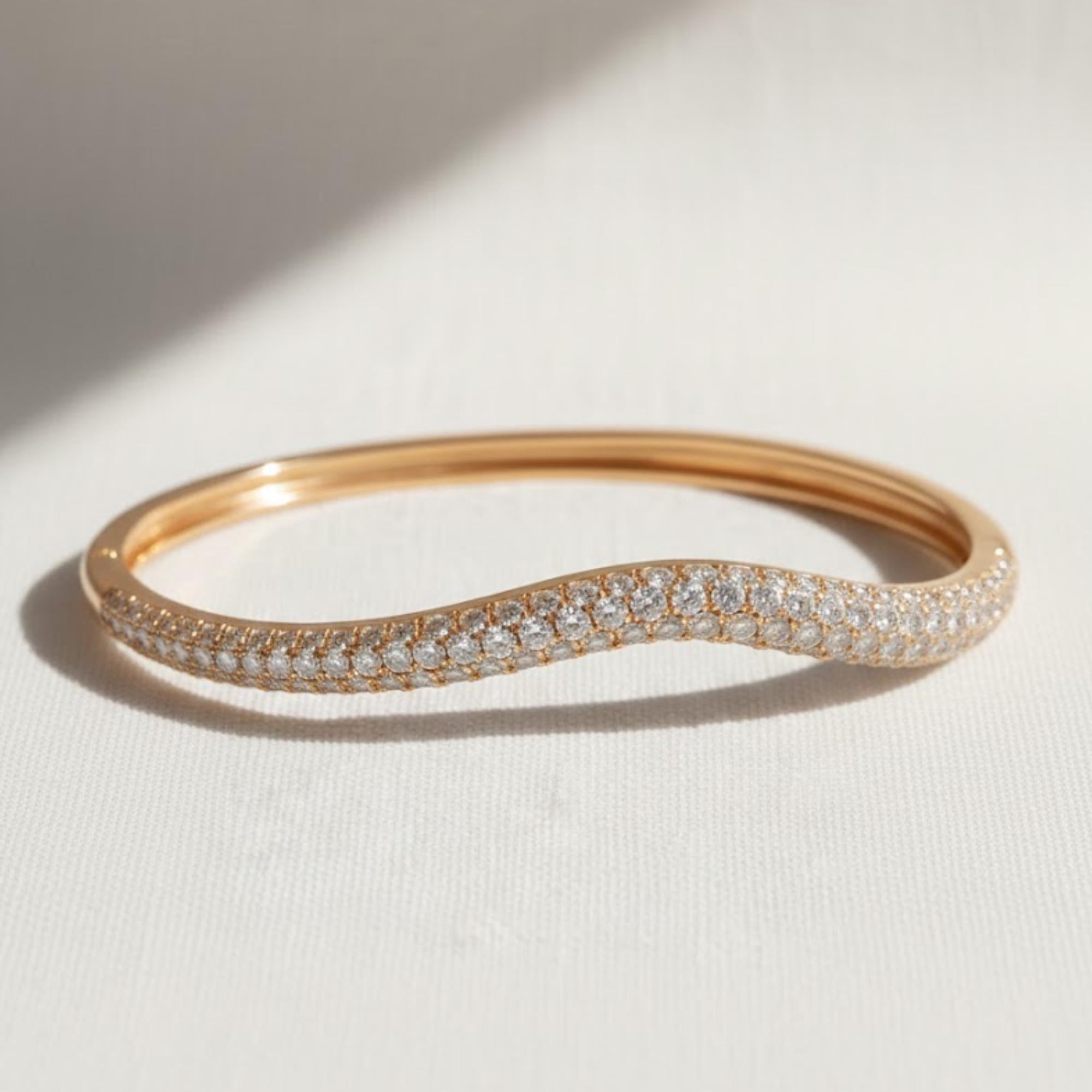 2.00 CTW Round Diamond Bangle Bracelet Silver Stackable Bracelet
