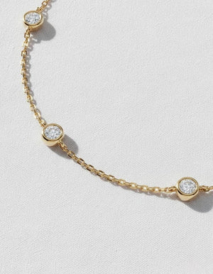 Diamond Choker Necklace with Bezel Diamonds