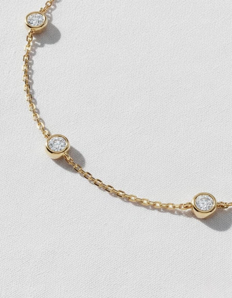 Diamond Choker Necklace with Bezel Diamonds