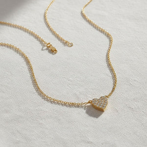 14K Gold Heart Shaped Diamond Necklace