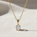14k Gold Diamond Solitaire Necklace: Dainty Bridal Jewelry