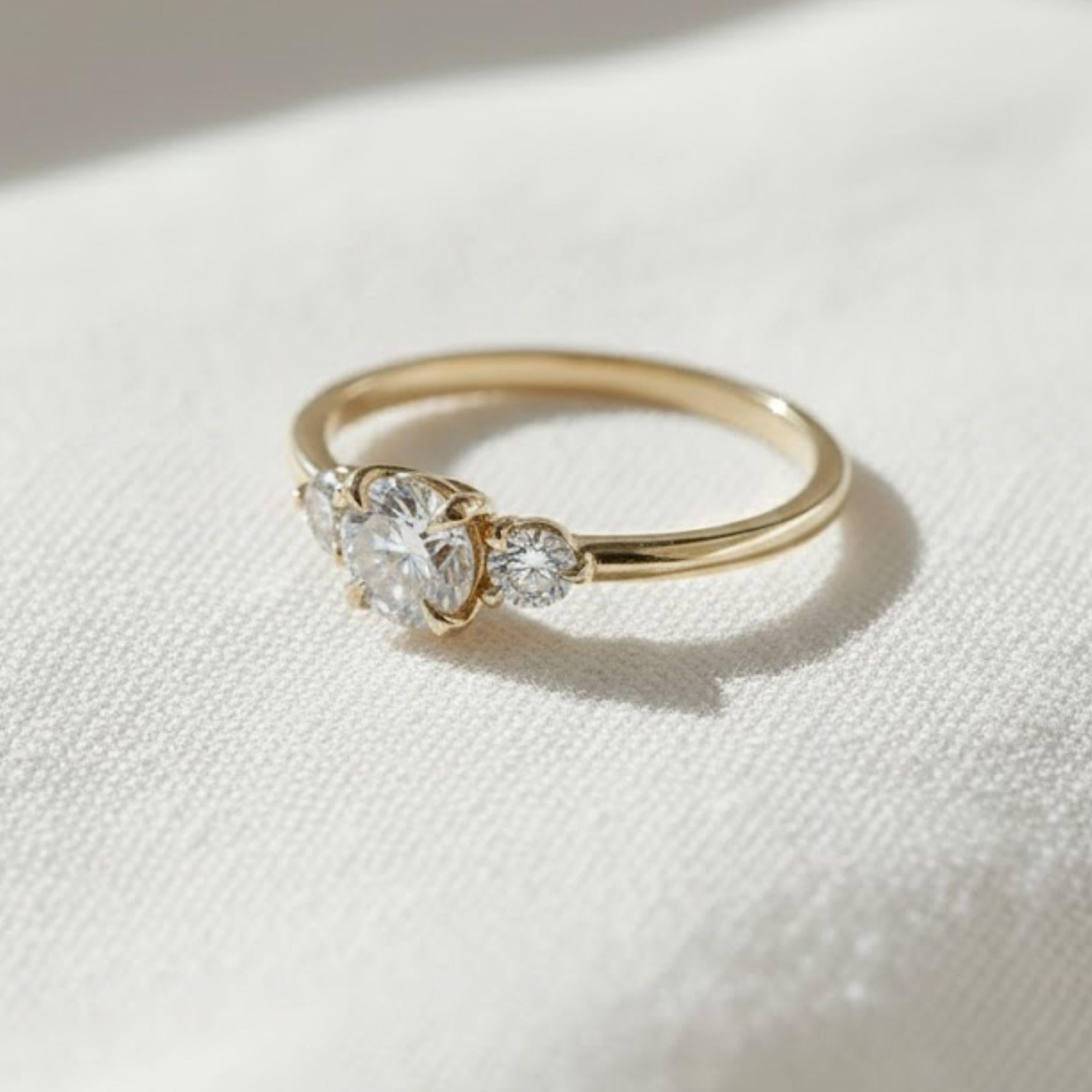 Dainty Round Lab Diamond Prong Set Promise Ring