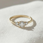 Dainty Round Lab Grown Diamond Promise Ring, Diamond Set in Claw Prongs, Diamond Engagement Ring for Women, Ring in Yellow, White, Rose Gold