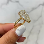Sparkling 5 Ct Pear Cut Lab Diamond Solitaire Ring, IGI Certified F/VS1 Prong Set Diamond, 14k Yellow Gold Engagement Ring, Proposal Gift