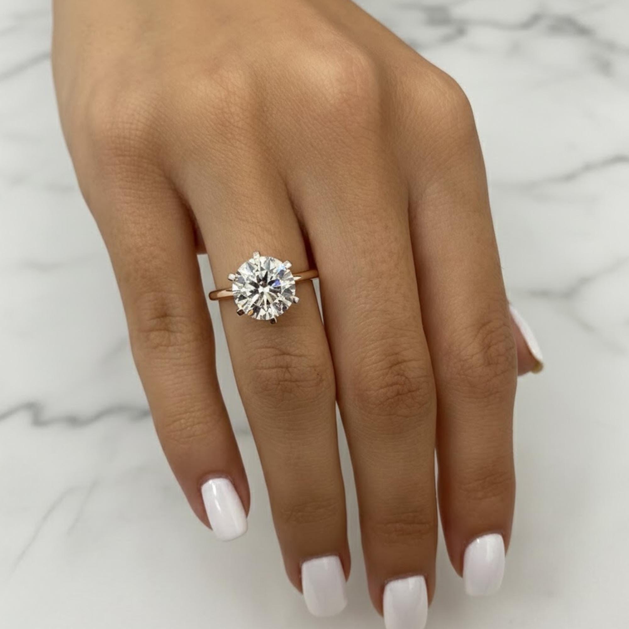4 Ct Round Brilliant Lab Diamond Engagement Ring