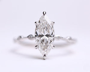 2 Carat Marquise Lab Diamond V Prong Ring 14K Gold