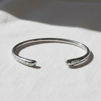 925 Silver Diamond Bangle, Genuine Lab Grown Diamond Bracelet, Cluster Diamond Bracelet, Open Cuff Bangle
