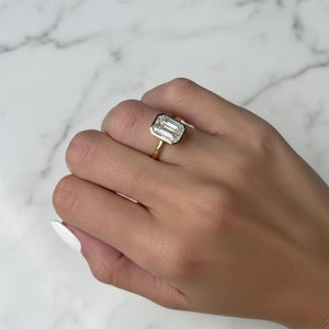 Emerald Cut Lab Diamond Bezel Engagement Ring