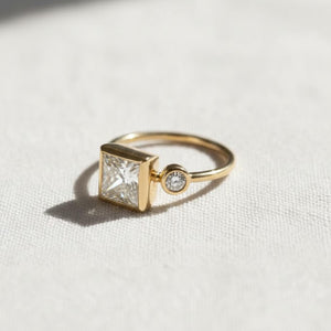 2 Ct Princess Cut Lab Diamond Three Stone Ring