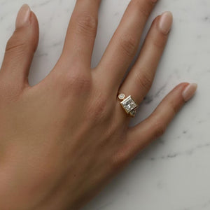 2 Ct Princess Cut Lab Diamond Three Stone Ring