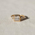 IGI CERTIFIED F Color VS1 Clarity 2 Carat Princess Cut Lab Grown Diamond Three Stone Engagement Ring 14k Gold