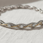 14k Round Diamond Bangle Bracelet Stackable Diamond Bracelet, Last Minute Gift, Vintage Bracelet, Gold Bracelet